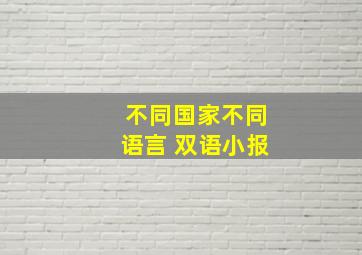 不同国家不同语言 双语小报